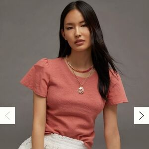 By Anthropologie Lace-Up Flutter Top